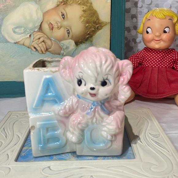⚡️5/$25- Vintage Rubens Nursery Teddy 🍼👶Planter - Picture 1 of 11